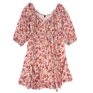 NEW Torrid Mini 3/4 Sleeve Tie Front Detail Babydoll Dress 70s Cottagecore Boho